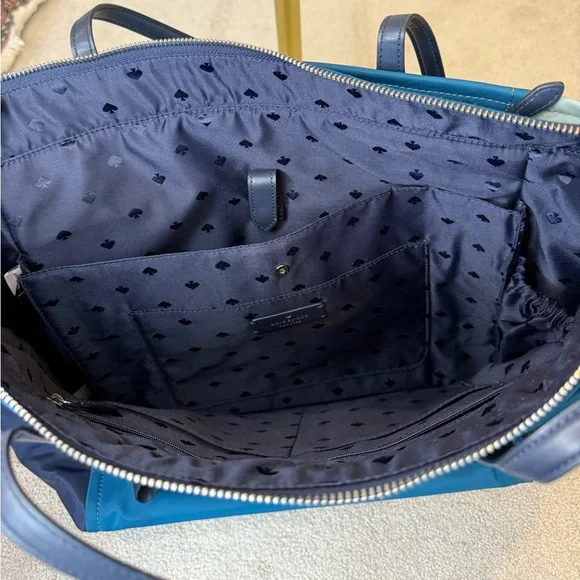Kate Spade Blue Chelsea Color-block Nylon Large Tote Bag - Picture 9 of 11